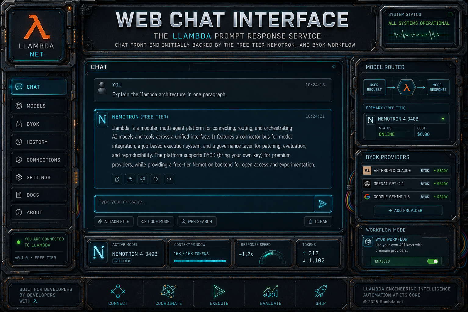Web chat interface product illustration